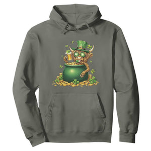 Funny Highland Cow St Patricks Day Hoodie Farm Lover Gift TS12 Military Green Print Your Wear