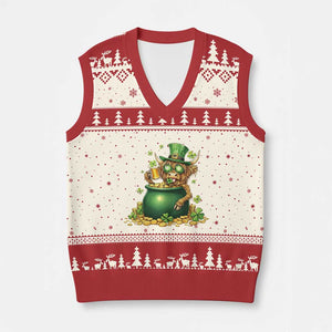 Funny Highland Cow St Patricks Day V-Neck Knit Sweater Vest Farm Lover Gift TS12 Beige Red Print Your Wear