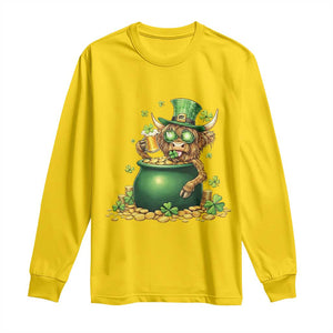 Funny Highland Cow St Patricks Day Long Sleeve Shirt Farm Lover Gift TS12 Daisy Print Your Wear