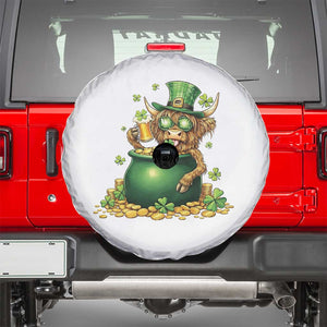 Funny Highland Cow St Patricks Day Spare Tire Cover Farm Lover Gift TS12 White Print Your Wear
