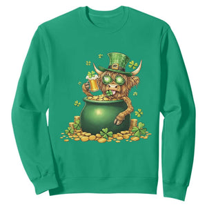 Funny Highland Cow St Patricks Day Sweatshirt Farm Lover Gift TS12 Irish Green Print Your Wear
