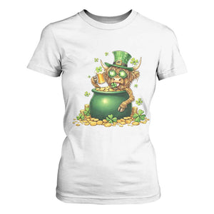 Funny Highland Cow St Patricks Day T Shirt For Women Farm Lover Gift TS12 White Print Your Wear