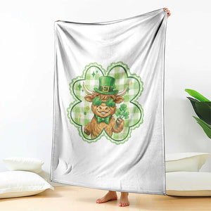 Funny Irish Highland Cow Shamrock Holiday Gift Throw Blanket TS12 Print Your Wear