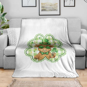 Funny Irish Highland Cow Shamrock Holiday Gift Throw Blanket TS12 Print Your Wear