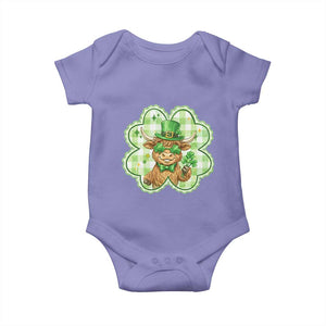 Funny Irish Highland Cow Shamrock Holiday Gift Baby Onesie TS12 Violet Print Your Wear