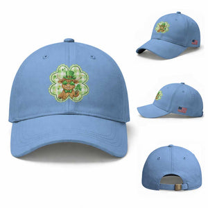 Funny Irish Highland Cow Shamrock Holiday Gift Baseball Cap TS12 Baseball Cap Universal Fit Light Blue Print Your Wear