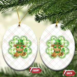 Funny Irish Highland Cow Shamrock Holiday Gift Ceramic Ornament TS12 Print Your Wear