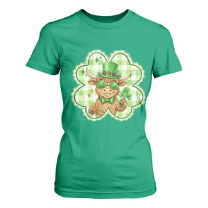 Funny Irish Highland Cow Shamrock Holiday Gift T Shirt For Women TS12 Irish Green Print Your Wear