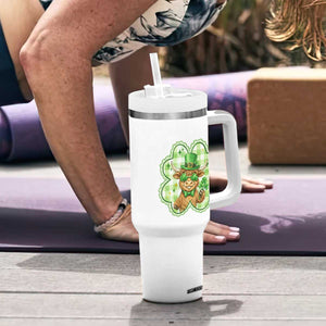 Funny Irish Highland Cow Shamrock Holiday Gift Tumbler With Handle TS12 Print Your Wear