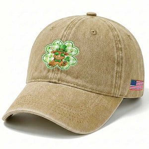 Funny Irish Highland Cow Shamrock Holiday Gift Washed Cotton Baseball Cap TS12 Print Your Wear