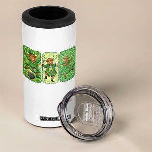 Vintage Highland Cow St Patricks Day 4 in 1 Can Cooler Tumbler Farm Lover Gift TS12 Print Your Wear