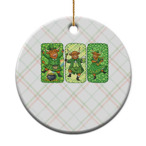 Vintage Highland Cow St Patricks Day Ceramic Ornament Farm Lover Gift TS12 1pc Christmas Plaid Print Your Wear