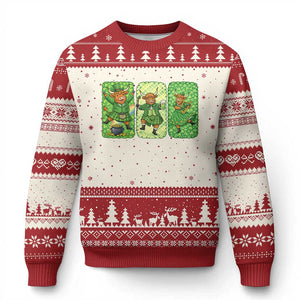 Vintage Highland Cow St Patricks Day Ugly Christmas Sweater Farm Lover Gift TS12 Beige Red Print Your Wear