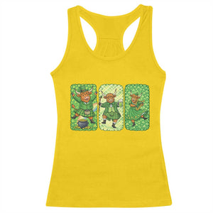 Vintage Highland Cow St Patricks Day Racerback Tank Top Farm Lover Gift TS12 Daisy Print Your Wear