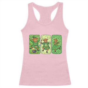 Vintage Highland Cow St Patricks Day Racerback Tank Top Farm Lover Gift TS12 Light Pink Print Your Wear