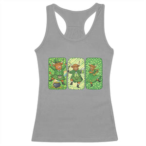 Vintage Highland Cow St Patricks Day Racerback Tank Top Farm Lover Gift TS12 Sport Gray Print Your Wear