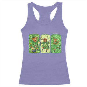 Vintage Highland Cow St Patricks Day Racerback Tank Top Farm Lover Gift TS12 Violet Print Your Wear