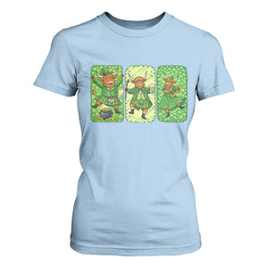 Vintage Highland Cow St Patricks Day T Shirt For Women Farm Lover Gift TS12 Light Blue Print Your Wear