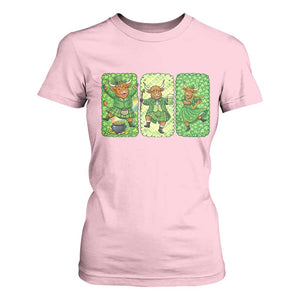 Vintage Highland Cow St Patricks Day T Shirt For Women Farm Lover Gift TS12 Light Pink Print Your Wear