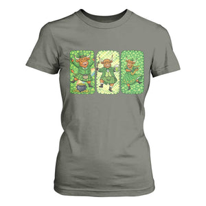 Vintage Highland Cow St Patricks Day T Shirt For Women Farm Lover Gift TS12 Military Green Print Your Wear