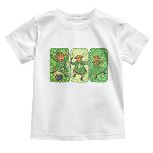 Vintage Highland Cow St Patricks Day Toddler T Shirt Farm Lover Gift TS12 White Print Your Wear