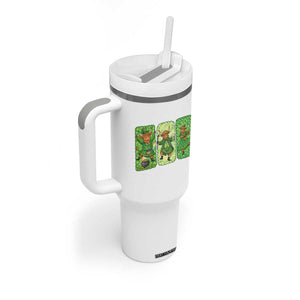 Vintage Highland Cow St Patricks Day Tumbler With Handle Farm Lover Gift TS12 Print Your Wear