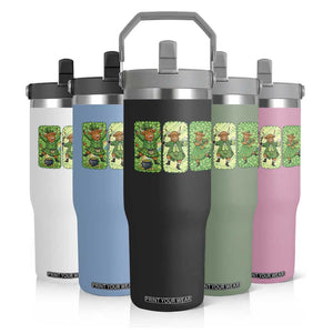 Vintage Highland Cow St Patricks Day Flip Straw Tumbler Farm Lover Gift TS12 Print Your Wear