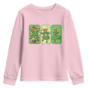 Vintage Highland Cow St Patricks Day Youth Sweatshirt Farm Lover Gift TS12 Light Pink Print Your Wear