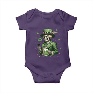 Skeleton St Patricks Day Drinking Baby Onesie Irish Party Gift TS12 Purple Print Your Wear