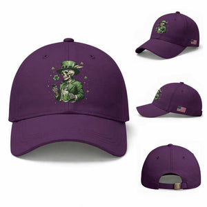 Skeleton St Patricks Day Drinking Baseball Cap Irish Party Gift TS12 Baseball Cap Universal Fit Purple Print Your Wear