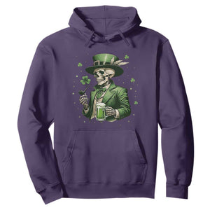 Skeleton St Patricks Day Drinking Hoodie Irish Party Gift TS12 Purple Print Your Wear