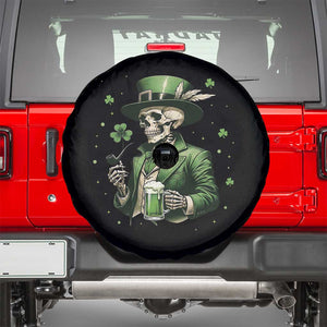 Skeleton St Patricks Day Drinking Spare Tire Cover Irish Party Gift TS12 Black Print Your Wear