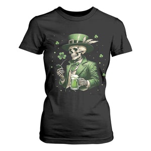 Skeleton St Patricks Day Drinking T Shirt For Women Irish Party Gift TS12 Black Print Your Wear