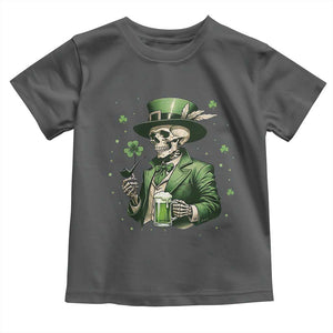 Skeleton St Patricks Day Drinking Toddler T Shirt Irish Party Gift TS12 Dark Heather Print Your Wear