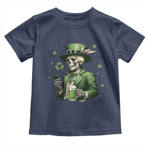 Skeleton St Patricks Day Drinking Toddler T Shirt Irish Party Gift TS12 Navy Print Your Wear