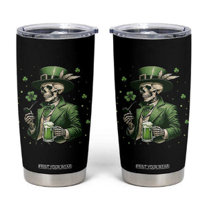 Skeleton St Patricks Day Drinking Tumbler Cup Irish Party Gift TS12 Black Print Your Wear