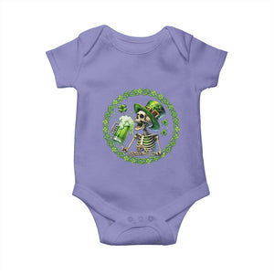 Lucky Irish Skeleton St Patricks Day Baby Onesie Beer Lover TS12 Violet Print Your Wear