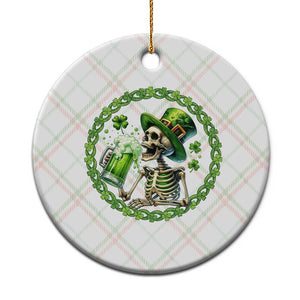 Lucky Irish Skeleton St Patricks Day Ceramic Ornament Beer Lover TS12 1pc Christmas Plaid Print Your Wear