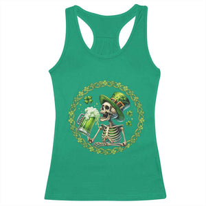 Lucky Irish Skeleton St Patricks Day Racerback Tank Top Beer Lover TS12 Irish Green Print Your Wear