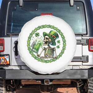 Lucky Irish Skeleton St Patricks Day Spare Tire Cover Beer Lover TS12 No hole Black Print Your Wear