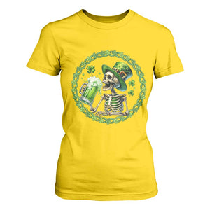 Lucky Irish Skeleton St Patricks Day T Shirt For Women Beer Lover TS12 Daisy Print Your Wear