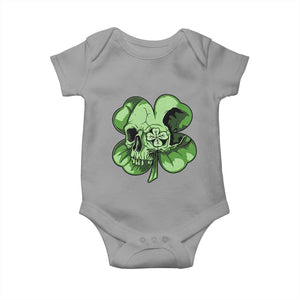 St Patricks Day Lucky Shamrock Skull Gift Baby Onesie TS12 Sport Gray Print Your Wear