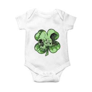 St Patricks Day Lucky Shamrock Skull Gift Baby Onesie TS12 White Print Your Wear