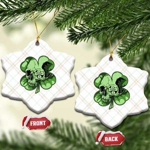 St Patricks Day Lucky Shamrock Skull Gift Ceramic Ornament TS12 Print Your Wear