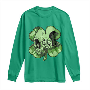 St Patricks Day Lucky Shamrock Skull Gift Long Sleeve Shirt TS12 Irish Green Print Your Wear