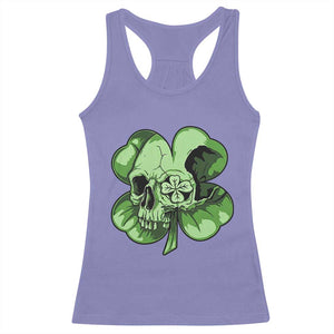 St Patricks Day Lucky Shamrock Skull Gift Racerback Tank Top TS12 Violet Print Your Wear