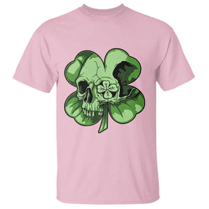 St Patricks Day Lucky Shamrock Skull Gift T Shirt TS12 Light Pink Print Your Wear