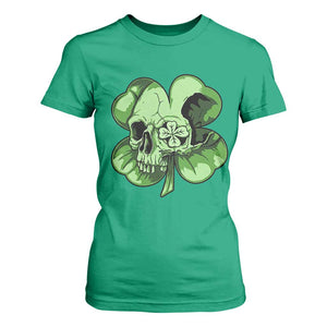 St Patricks Day Lucky Shamrock Skull Gift T Shirt For Women TS12 Irish Green Print Your Wear
