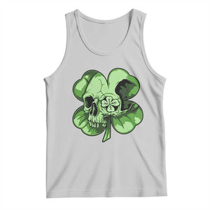 St Patricks Day Lucky Shamrock Skull Gift Tank Top TS12 Ash Print Your Wear