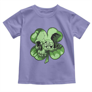St Patricks Day Lucky Shamrock Skull Gift Toddler T Shirt TS12 Violet Print Your Wear